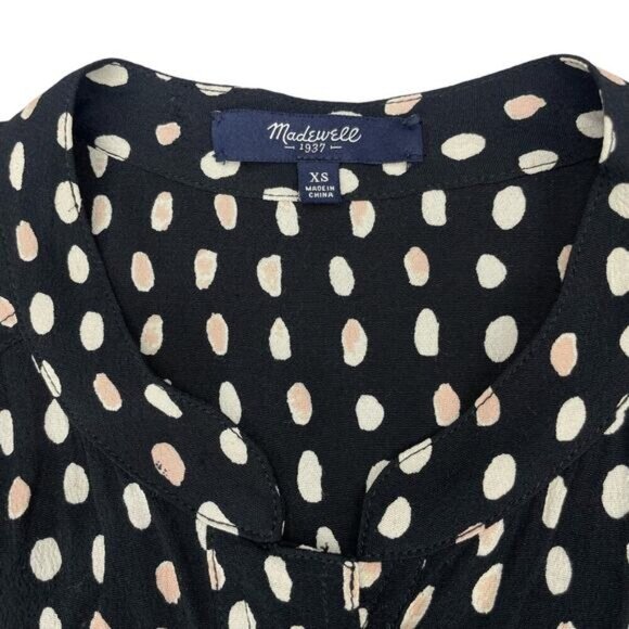 MADEWELL Paintdot Print Shirt Dress Sz XS Black - Picture 6 of 8